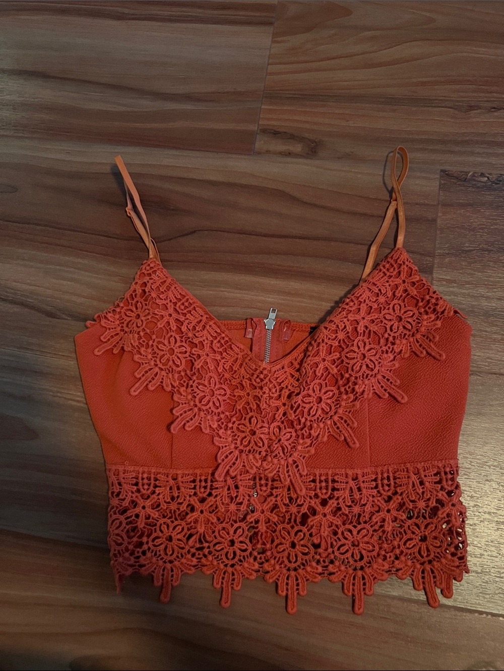 Windsor Burnt Orange Crochet Lace Camisole